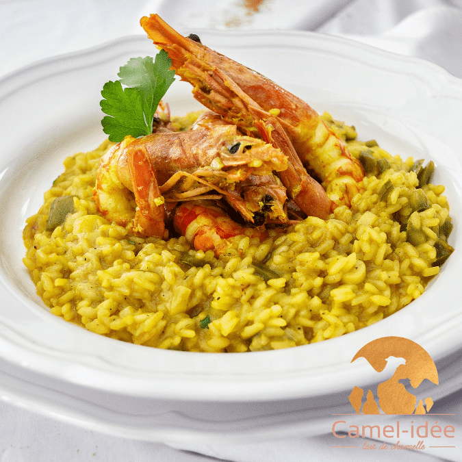 Risotto de gambas et lait